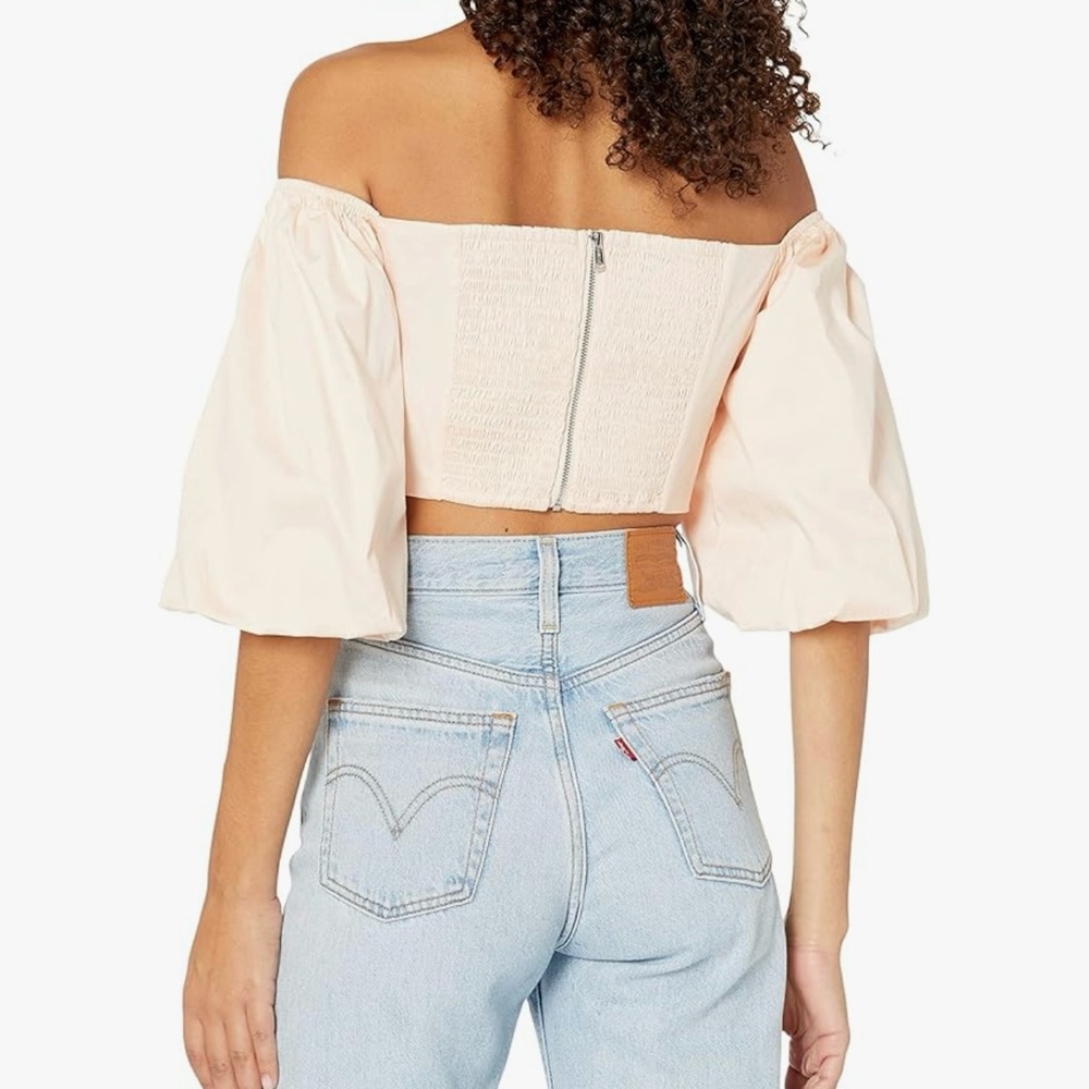 #483 - Off Shoulder Cropped Junior Shirt by GUESS (Brand New) - Picture 2 of 12